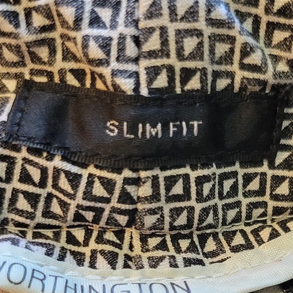 Worthington Slim Fit Pant Size 18 Gray White Geo - Picture 3 of 6